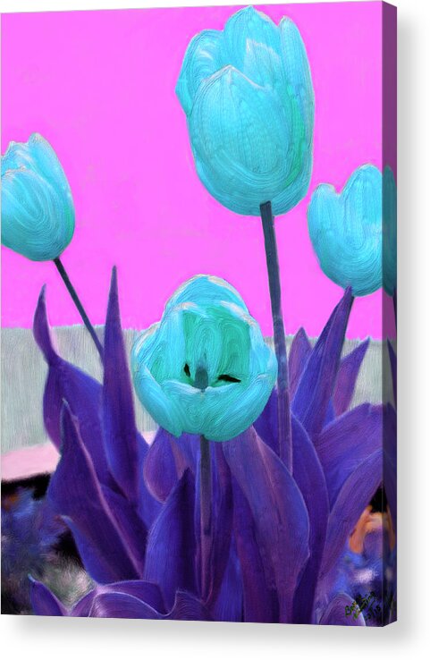 Flowers Acrylic Print featuring the painting Tantalizing Tulips #1 by Bruce Nutting