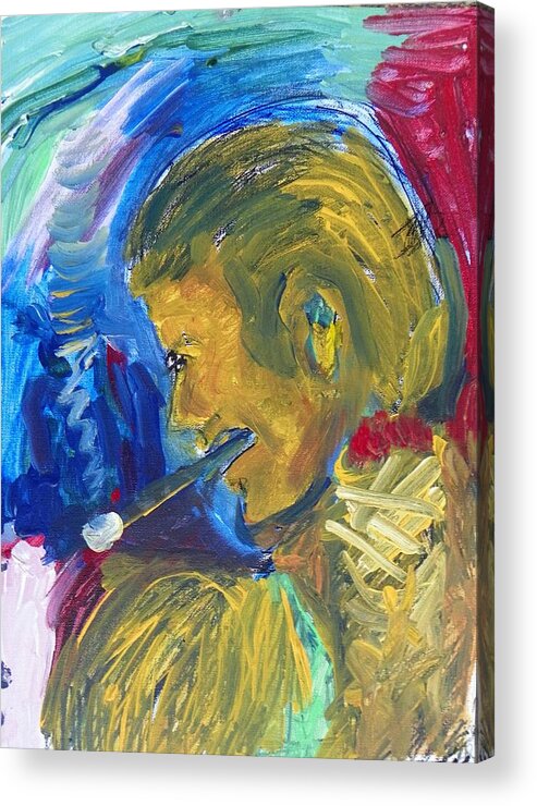 Expressive Acrylic Print featuring the painting The Professor #1 by Judith Redman