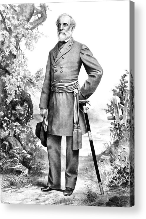 Robert E Lee Acrylic Print featuring the mixed media General Robert E. Lee #7 by War Is Hell Store
