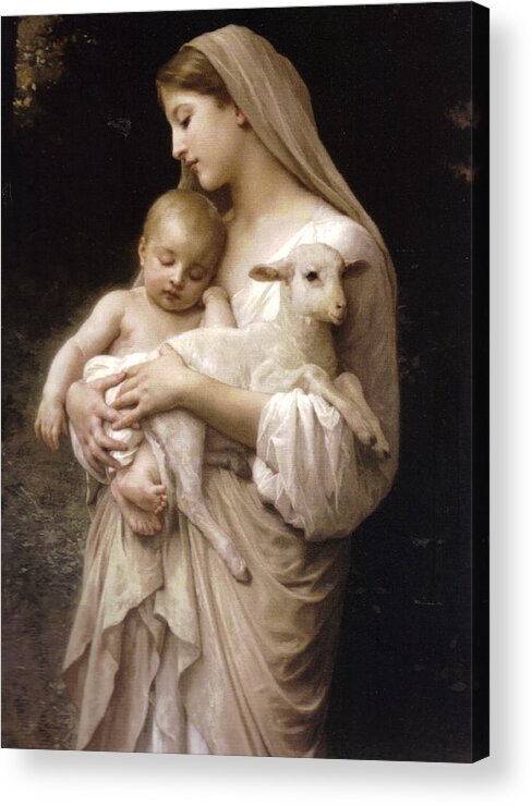 Nativity Acrylic Print featuring the painting Madonna and Child by William Bouguereau
