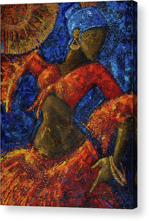 Dancer Acrylic Print featuring the painting Passion by Oscar Ortiz