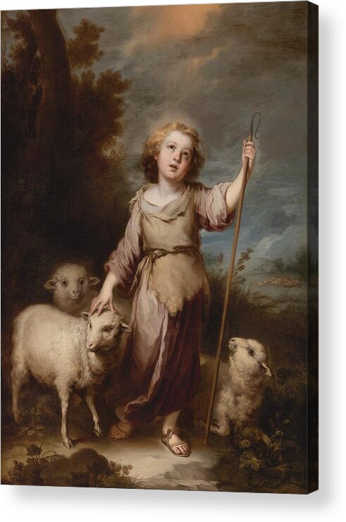 Bartolome Esteban Murillo The Good Shepherd Acrylic Print featuring the painting The Good Shepherd by MotionAge Designs