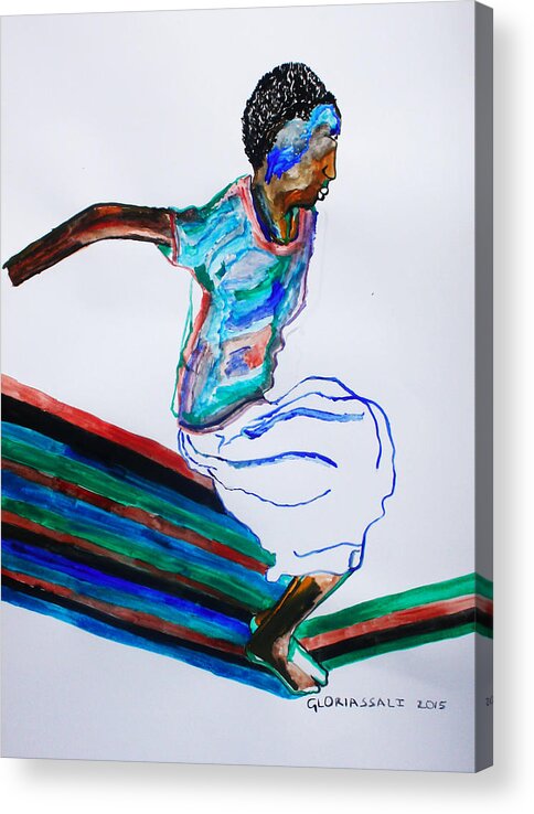 Jesus Acrylic Print featuring the painting Bakiga Dance - Uganda #5 by Gloria Ssali