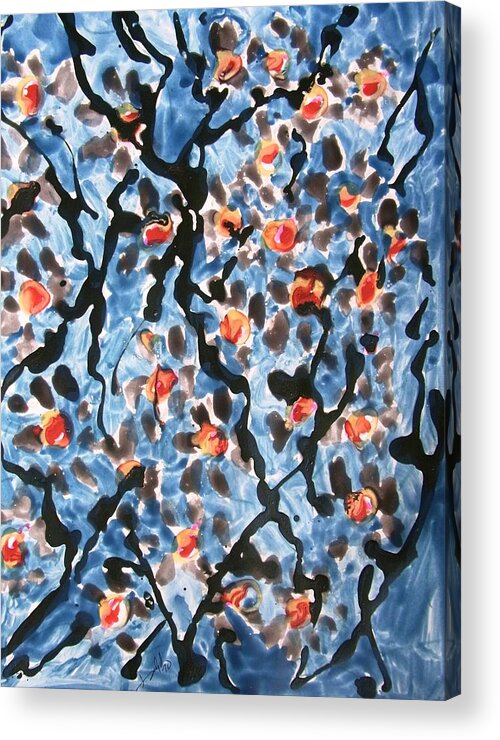 Abstract Acrylic Print featuring the painting Divine Flowers #6657 by Baljit Chadha