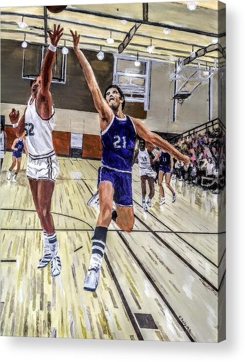 Semi-pro Acrylic Print featuring the painting 70's Layup by Kevin Daly