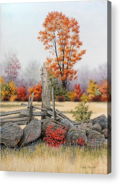 Nature Acrylic Print featuring the painting A Day in Autumn by Conrad Mieschke