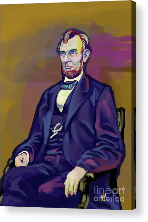 President Acrylic Print featuring the digital art Abe by Rob Snow