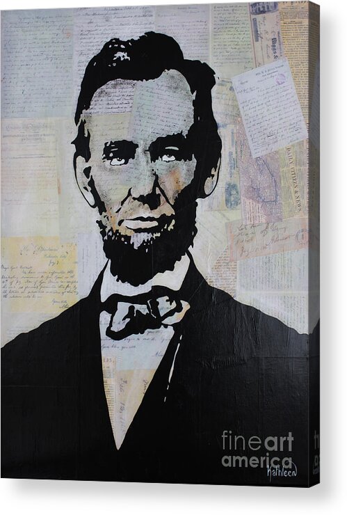 Home Design Acrylic Print featuring the painting Abraham Lincoln by Kathleen Artist PRO