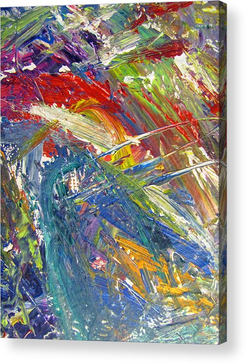 Abstract Acrylic Print featuring the painting Abstract Jungle 5 by Anita Burgermeister