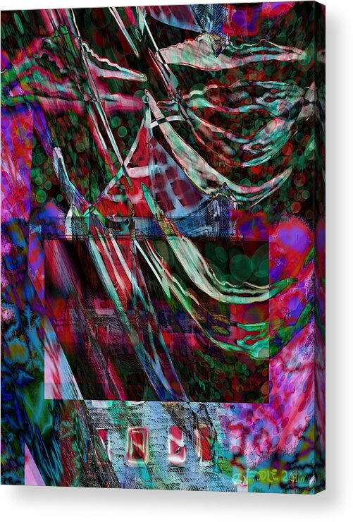 Abstract Acrylic Print featuring the digital art Abstraction #3 by Angela Weddle