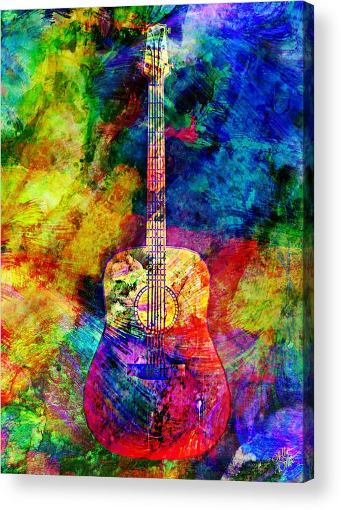 Acoustic Colors Acrylic Print featuring the mixed media Acoustic Colors by Ally White