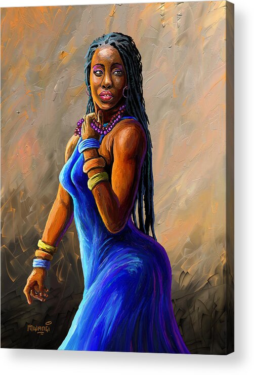 Sexy Acrylic Print featuring the painting African Woman by Anthony Mwangi