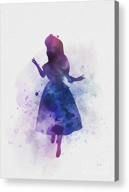 Alice In Wonderland Acrylic Print featuring the mixed media Alice by My Inspiration