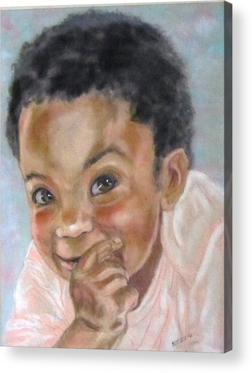 Baby Acrylic Print featuring the painting All Smiles by Barbara O'Toole