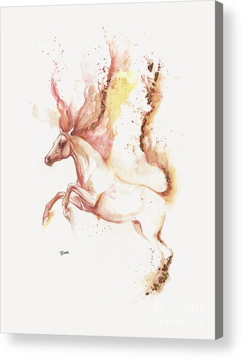 Horse Acrylic Print featuring the painting Almost Like An Unicorn 1 by Ang El