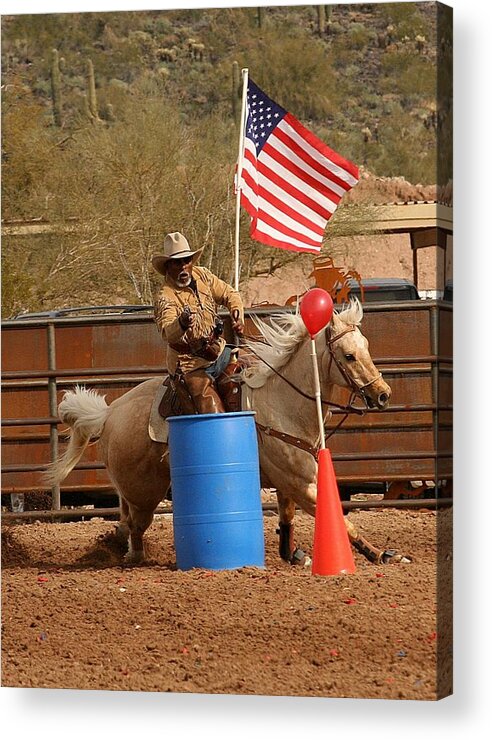 Cowboy Acrylic Print featuring the photograph American Cowboy by Theresa Higby