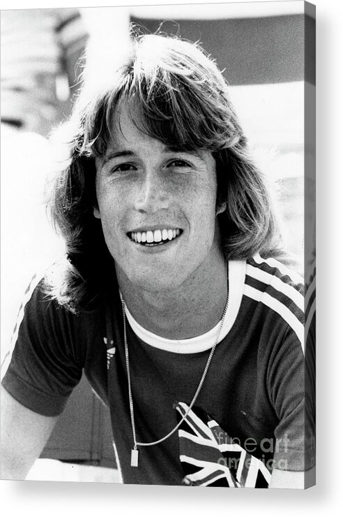 Andy Gibb Acrylic Print featuring the photograph Andy Gibb 1977 by Chris Walter