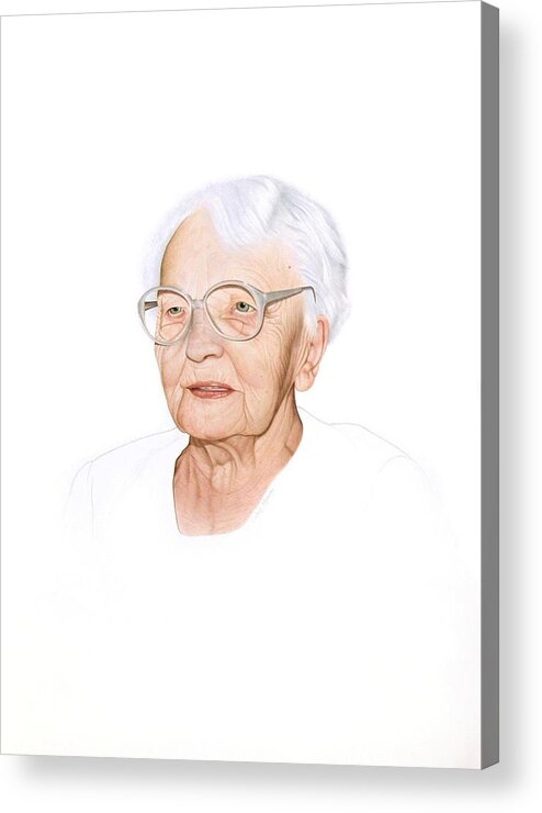 Portrait Acrylic Print featuring the painting Aunt Anna 1903-1993 by Conrad Mieschke