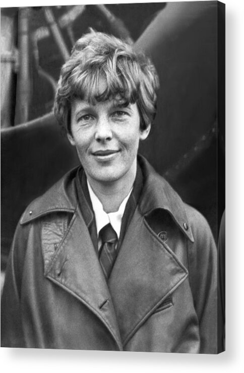 1 Person Acrylic Print featuring the photograph Aviatrix Amelia Earhart Putnam by Underwood Archives
