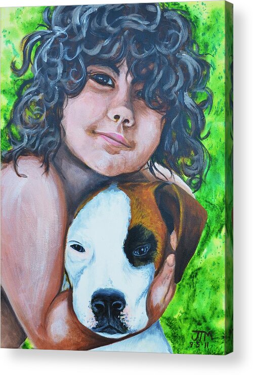 Child Acrylic Print featuring the painting Baiya and Moja by Jonelle T McCoy