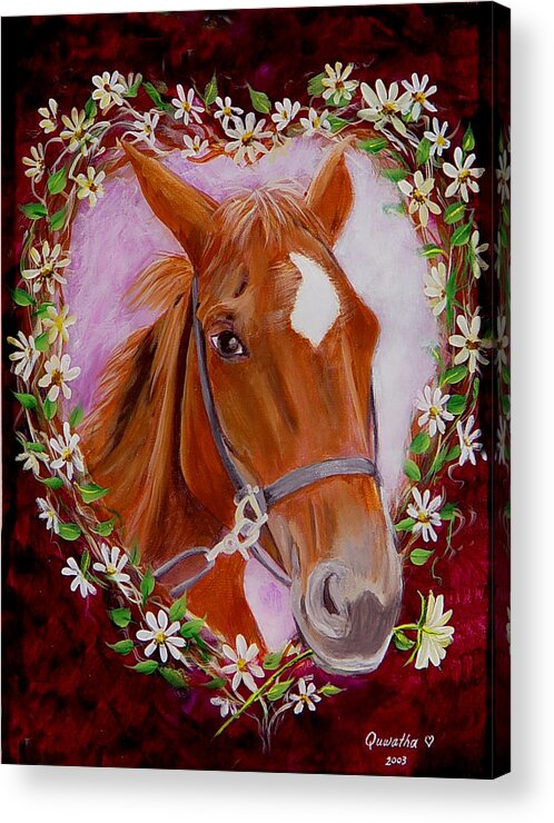 Horse Acrylic Print featuring the painting Batuque by Quwatha Valentine