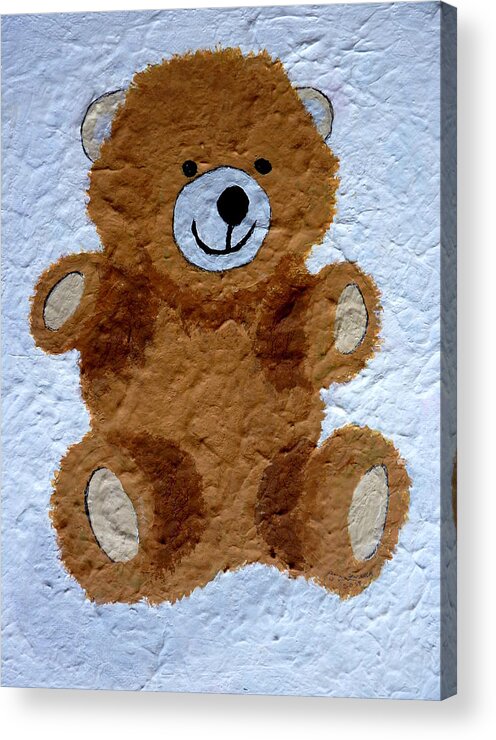 Teddy Bears Acrylic Print featuring the painting Bear Hug by Pj LockhArt