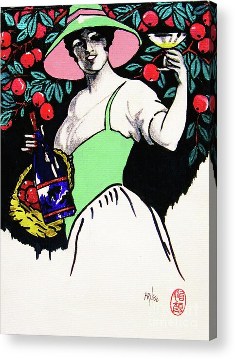 Figurative Acrylic Print featuring the painting Belladonna and Apples by Thea Recuerdo