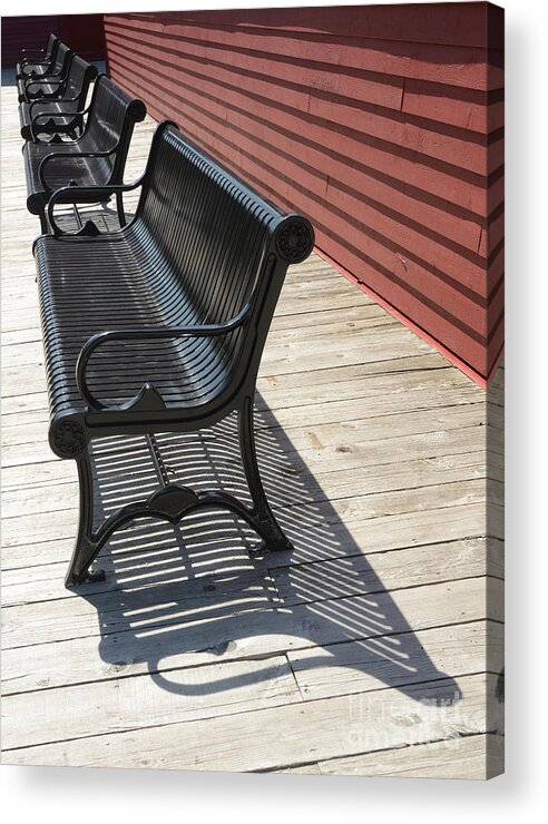 Bench Acrylic Print featuring the photograph Bench Lines and Shadows 0862 by Steve Somerville