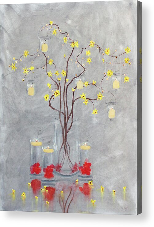 Hibiscus Acrylic Print featuring the painting Best Wedding Gift Romance Tree by Ken Figurski
