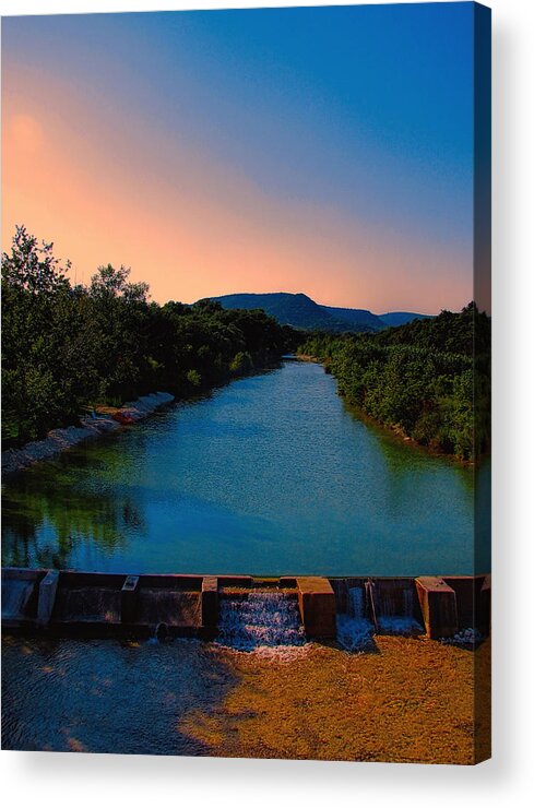 Landscape Acrylic Print featuring the digital art Beyond the Golden Hour by Wendy J St Christopher