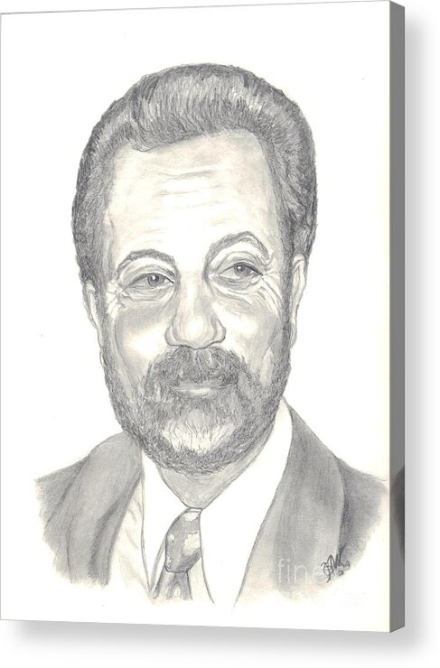 Famous People Drawings Acrylic Print featuring the drawing Billy Joel Portrait by Carol Wisniewski