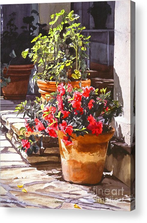 Flowers Acrylic Print featuring the painting Blossom Niche by David Lloyd Glover