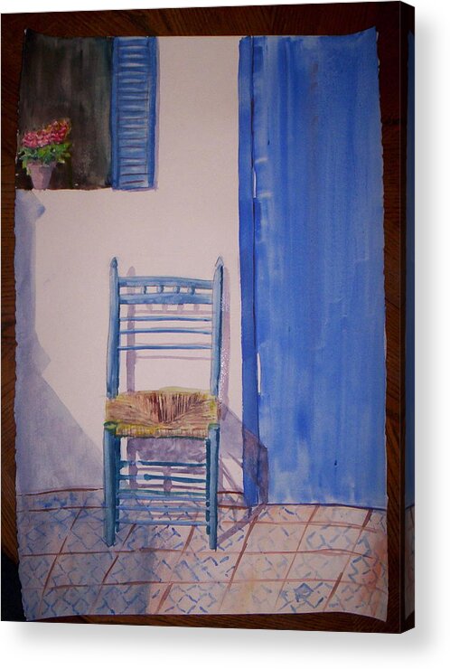 Blue Chair Acrylic Print featuring the painting Blue Chair by Lee Stockwell
