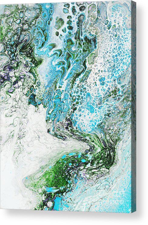 Abstract Acrylic Print featuring the painting Blue Fluid Acrylic 4317 by Patricia Cleasby