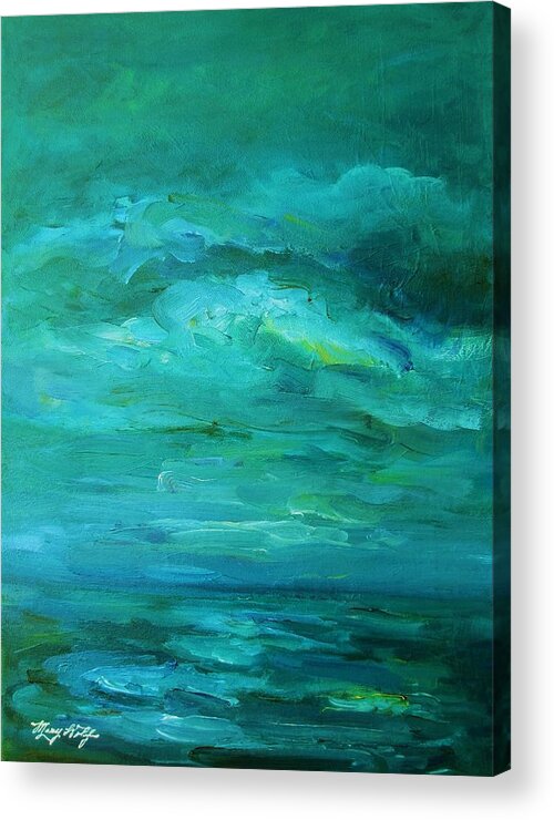 Painting Acrylic Print featuring the painting Blue Mystery by Mary Wolf