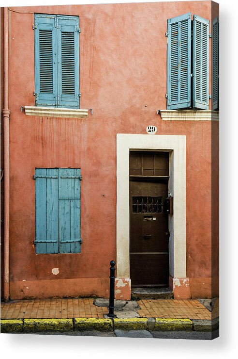 Blue Shutters Acrylic Print featuring the photograph Blue Shutters by Bob VonDrachek