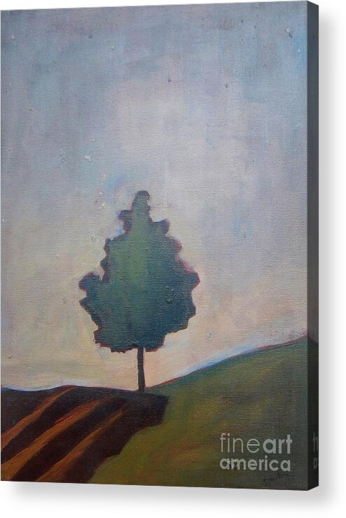 Tree Acrylic Print featuring the painting Bordering Tree by Vesna Antic