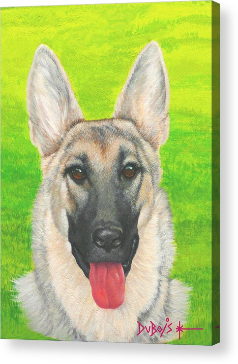 Dog Acrylic Print featuring the painting Bouncer by Howard Dubois