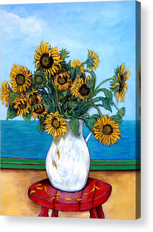 Sunflowers Acrylic Print featuring the painting Bouquet of Beauty by Tom Roderick