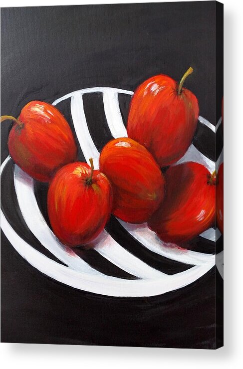 Fruit Acrylic Print featuring the painting Delicious Apples by Rosie Sherman