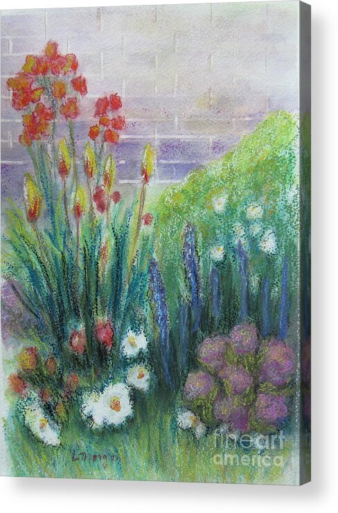 Garden Acrylic Print featuring the painting By the Garden Wall by Laurie Morgan