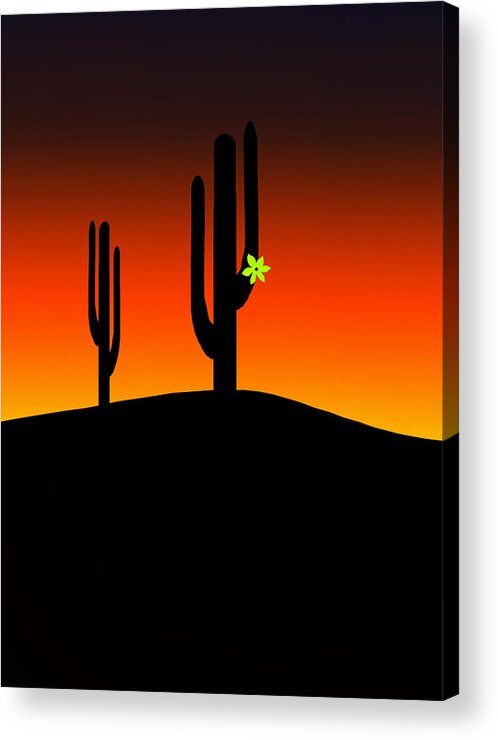 Sunrise Acrylic Print featuring the digital art Cactus Flower by Gravityx9 Designs