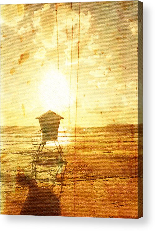 California Acrylic Print featuring the digital art Californian Lifeguard Cabin by Andrea Barbieri