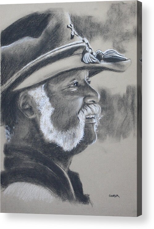 Portrait Acrylic Print featuring the drawing Calvin Cotton by Todd Cooper