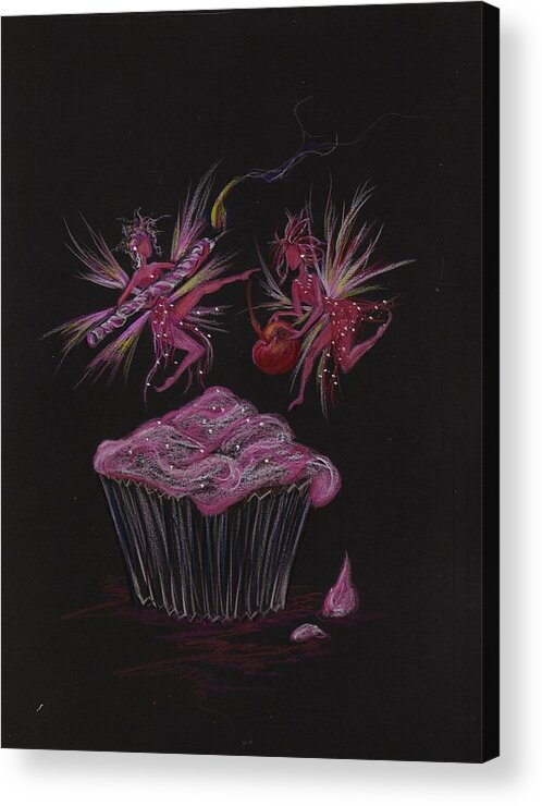 Fairies Acrylic Print featuring the drawing Candle Cherry by Dawn Fairies