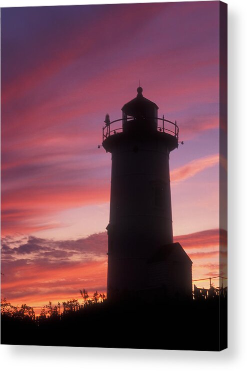 Cape Cod Acrylic Print featuring the photograph Cape Cod Nobska Lighthouse Sunset by John Burk