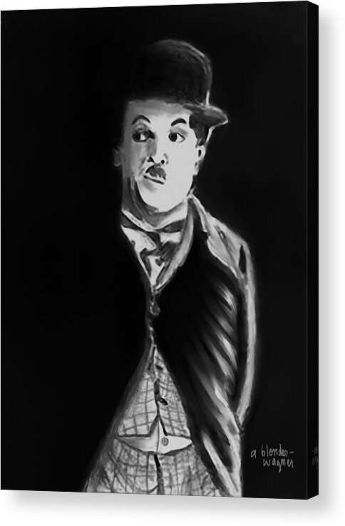 Charlie Chaplin Acrylic Print featuring the digital art Charlie by Arline Wagner
