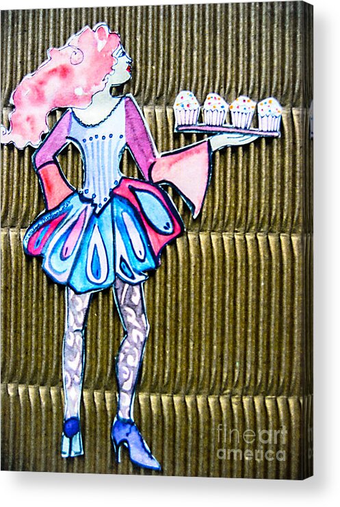 Cupcake Acrylic Print featuring the painting Chloe by Marilyn Brooks