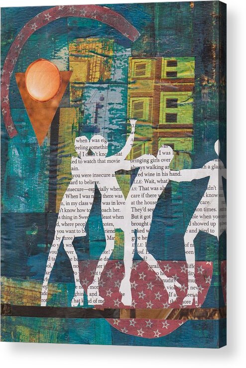 Collage Acrylic Print featuring the painting City Girls by Patricia Cleasby