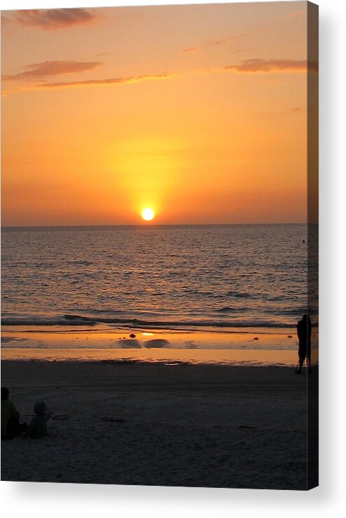 Sunset Acrylic Print featuring the painting Clear sunset by Clara Sue Beym